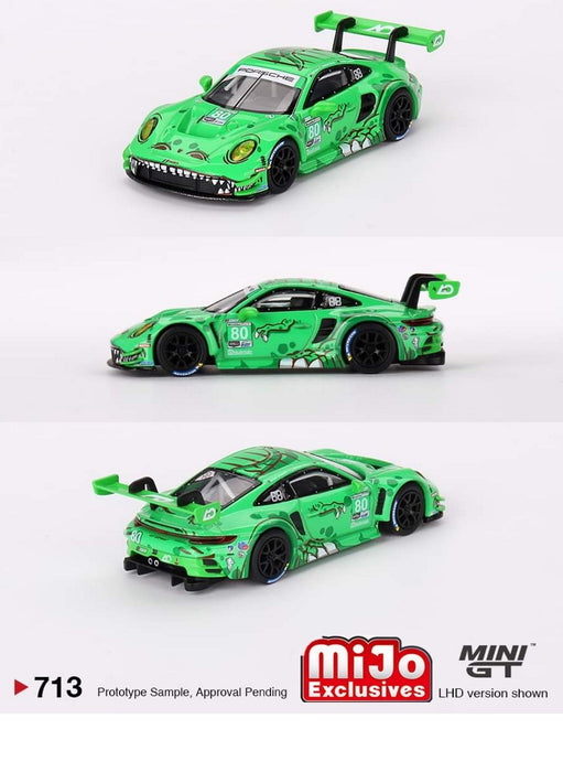 Porsche 911 GT3 R No..80 GTD AO Racing 2023 IMSA Sebring 12 Hrs - Mini GT - 1:64 - MGT00713 Passion Diecast