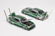 SKYLINE C210 KAIDO RACER (BOSOZOKU STYLE) - SILVER/GREEN - Pop Race 1:64 - PR640061 -  Passion Diecast 