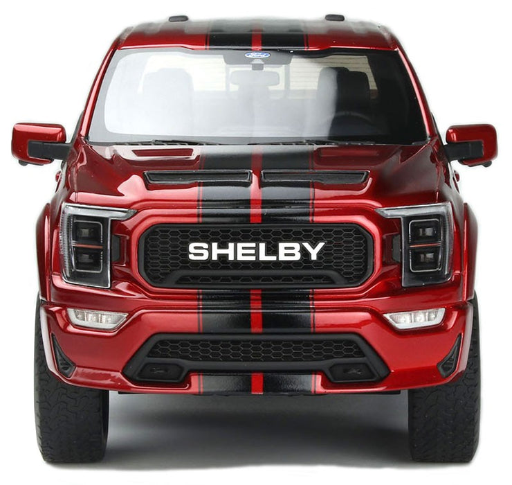 2022 Ford Shelby F-150 Pickup in Rapid Red Metallic with Black Stripes Limited Edition - 1/18 - GT SPIRIT - US061
