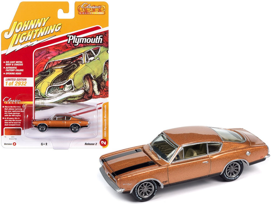 1969 Plymouth Barracuda in Bronze Fire - Johnny Lightning - 1/64 - JLSP354 B Passion Diecast