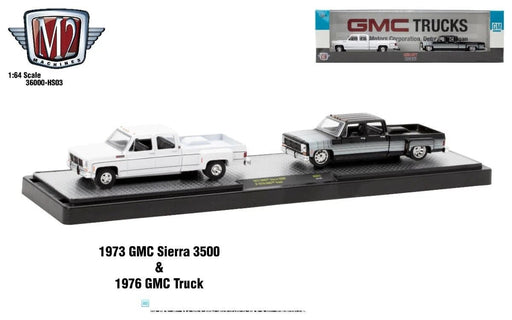 1973 GMC Sierra 3500 & 1976 GMC Truck 2-Car Set - M2 Machine - 1:64 - 36000-HS03 Passion Diecast