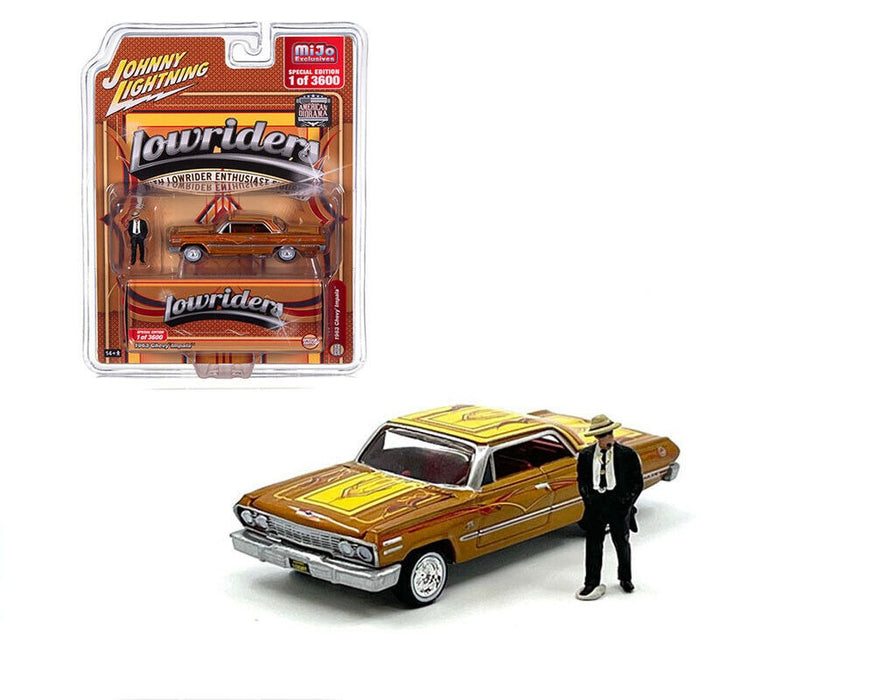 Lowriders 1963 Chevrolet Impala with American Diorama Figure Limited 3,600 - Johnny Lightning 1/64 - JLCP7459