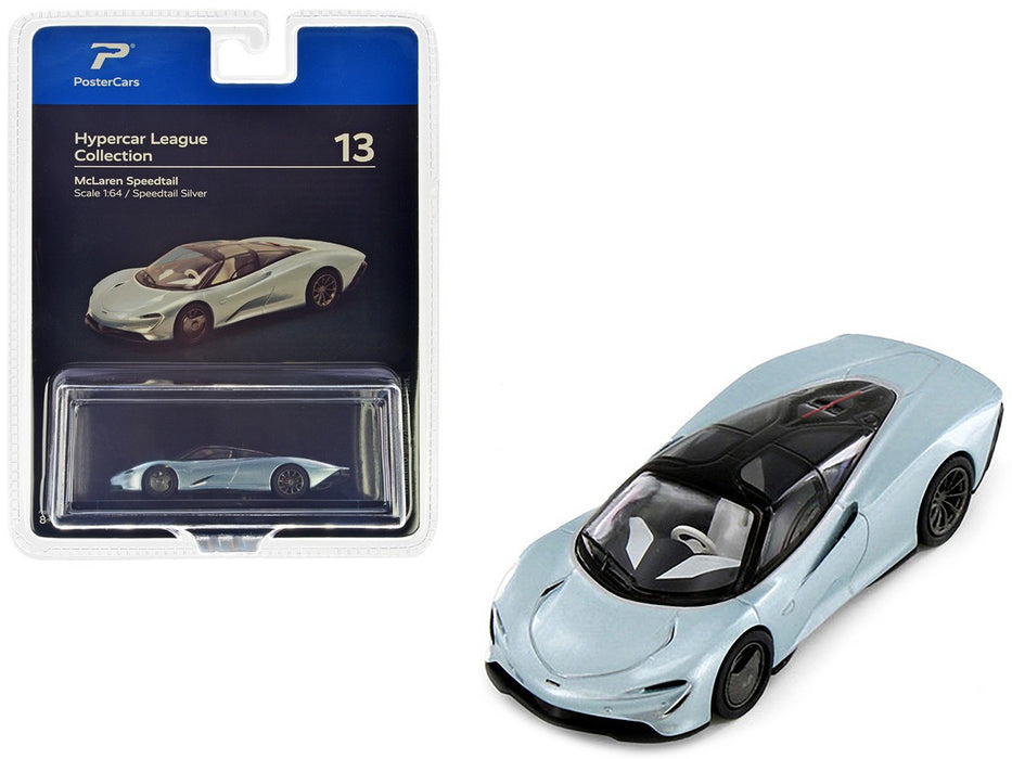McLaren Speedtail - Speedtail Silver - Hypercar League Collection - PosterCars - 1/64 - H13B Passion Diecast