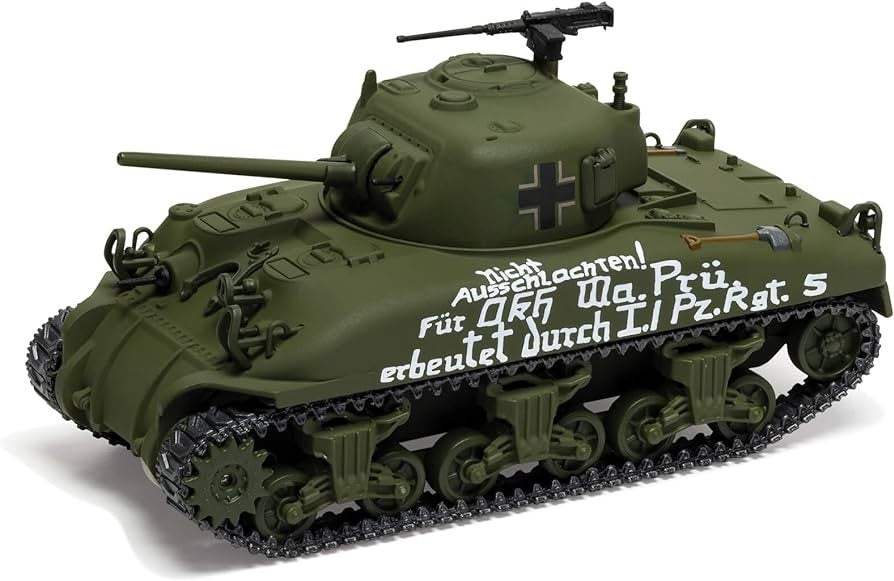 M4A1 Sherman Tank German Army I./PzRgt 5, Tunisia, 1943, Captured Tank -  Corgi 1/50 CC51032