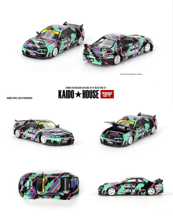 Kaido★House - Nissan Skyline GT-R (R33) HKS V1 - Mini GT - Mijo Exclusives - 1/64 - KHMG129 Passion Diecast