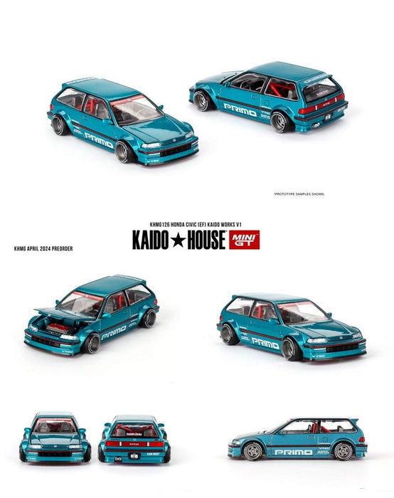 Kaido★House - Honda Civic (EF) Kaido Works V1 - Mini GT - Mijo Exclusives - 1/64 - KHMG126 Passion Diecast