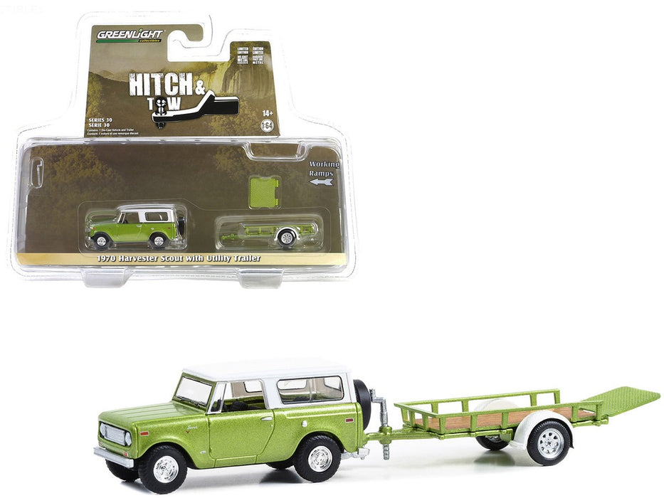 1970 Harvester Scout with Utility Trailer - Hitch & Tow Series 30 - 1/64 Greenlight - 32300 B