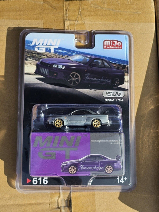 CHASE CAR Nissan Skyline GT-R (R34) Tommykaira R-z - Midnight Purple - Mini GT - 1:64 - MGT00616GR Passion Diecast