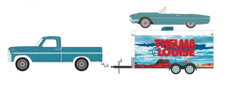 1966 Ford Thunderbird Convertible & 1967 Ford F-250 - Hollywood Hitch & Tow Series 13 - Greenlight - 1-64 - 31180 B