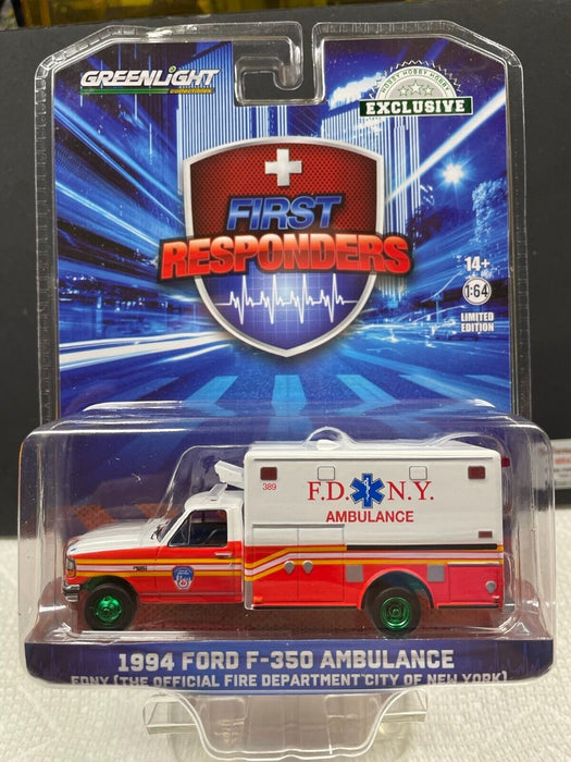 (Green Machine) Official Fire Department City of New York - 1994 Ford F-350 - Hobby Exclusive - 1/64 Greenlight - 67063GR