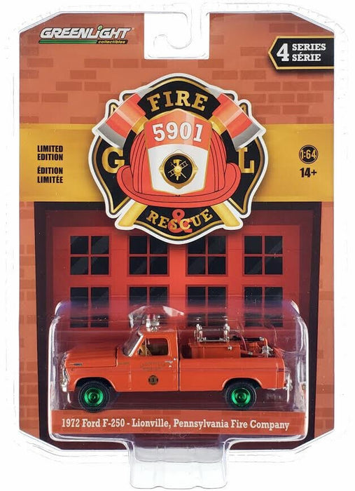 (Green Machine) Pennsylvania - 1972 Ford F-250 with Fire Equipment, Hose - Fire & Rescue Series 4 -1/64 Greenlight - 67050 AGR