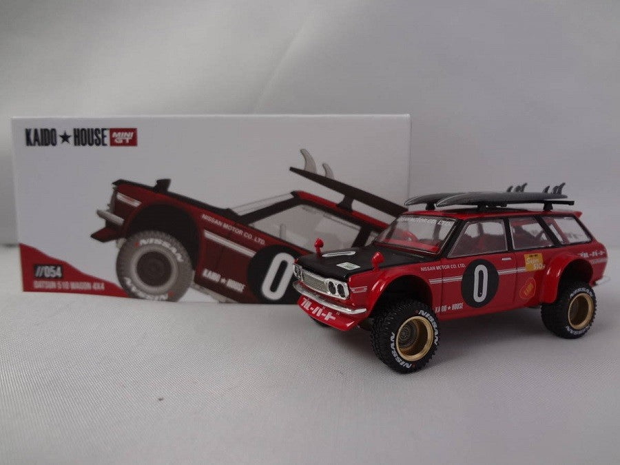 CHASE CAR Kaido★House - Datsun Kaido 510 Wagon Kaido GT Surf Safari RS V2 - Mini GT - Mijo Exclusives - 1/64 - KHMG054GR