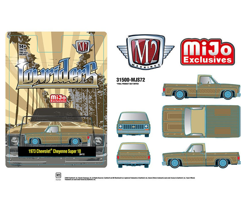 1973 Chevrolet Cheyenne Super 10 Pickup Truck Lowriders Limited - Mijo Exclusives - M2 Machine - 1:64 - 31500-MJS72