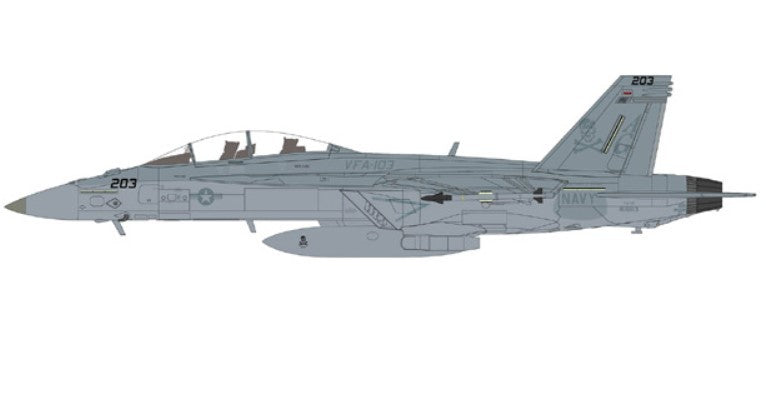 McDonnell Douglas F/A-18F Super Hornet / USN VFA-103 Jolly Rogers, USS H.S. Truman, 2016 / Hobby Master 1:72 HA5139