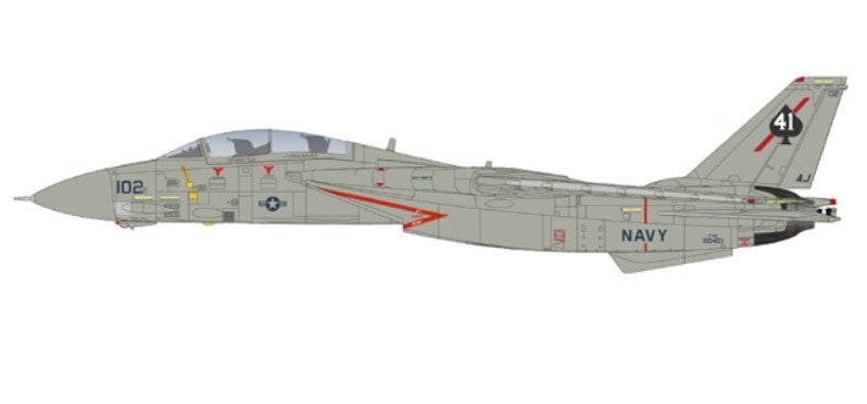 Grumman F-14A Tomcat / USN VF-41 Black Aces, AJ102, USS Nimitz, 19 August 1981 / Hobby Master 1:72 HA5256