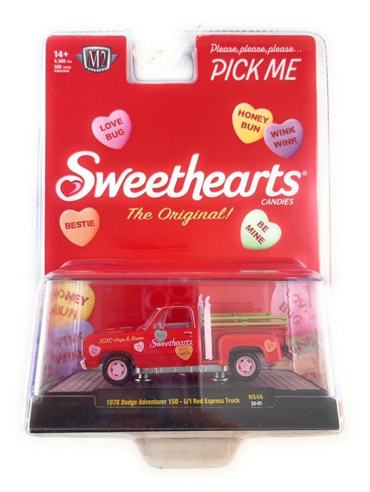 CHASE CAR 1978 Dodge Adventure 150 Lil Red Express Truck - Red Sweetheart - Hobby Exclusive - M2 Machine - 1:64 - 31500-HS46GR