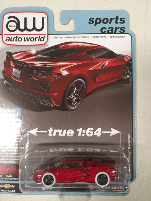 CHASE CAR 2020 Chevrolet Corvette in Long Beach Red Metallic - Auto World - 1/64 - AWSP124 AGR