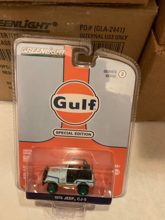 (Green Machine) 1976 Jeep CJ-5 with Baja Parts - Gulf Oil Special Edition Series 2 - 1/64 Greenlight - 41145 CGR