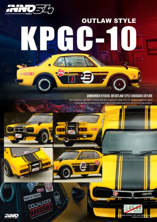 NISSAN SKYLINE 2000 GT-R (KPGC10) - INNO 64 - 1/64 - IN64-KPGC10-YL23 Passion Diecast