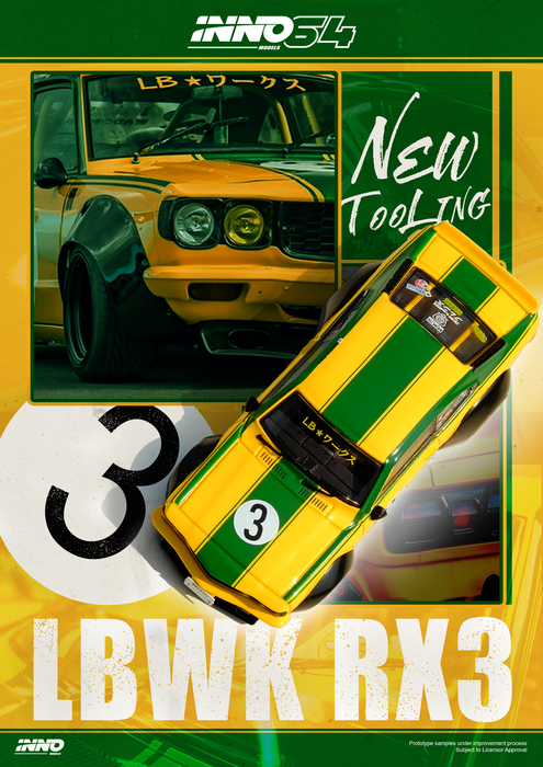 LBWK MAZDA RX3 SAVANNA - INNO 64 - 1/64 - IN64-LBWKRX3-01 Passion Diecast