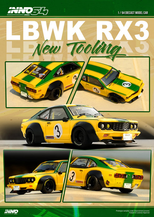 LBWK MAZDA RX3 SAVANNA - INNO 64 - 1/64 - IN64-LBWKRX3-01 Passion Diecast