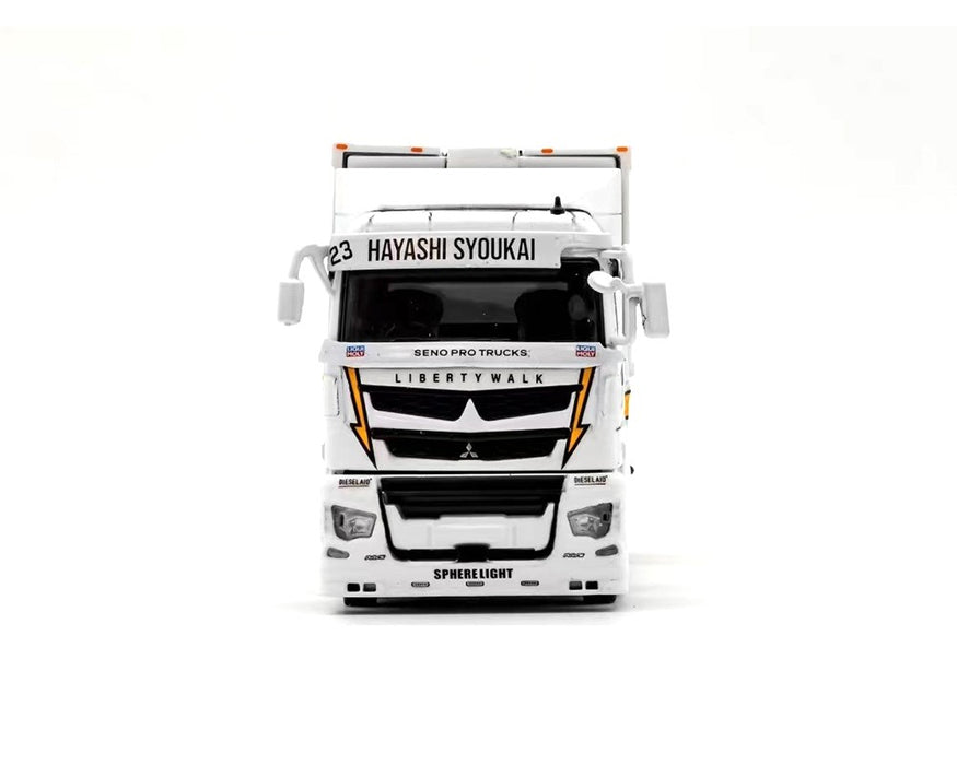 LB Truck Mitsubishi Fuso Super Great Transporter Sphere - White - GCD - 1:64 - KS-073-300 Passion Diecast