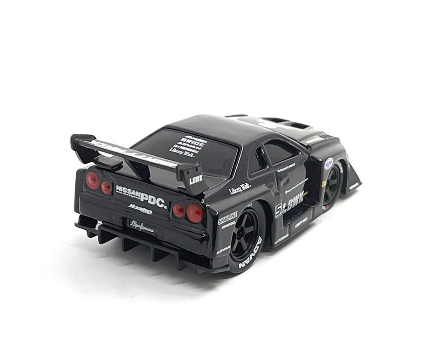 LBWK 1999 Nissan Skyline GT-R R34 - Black - Liberty Walk - Mijo Exclusives - Maisto - Muscle Machines 1/64 - 15566 BK