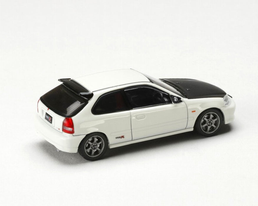Honda Civic Type R (EK9) JDM Style - Championship White with Carbon Hood - Hobby Japan - 1:64 - HJDM001-3 Passion Diecast