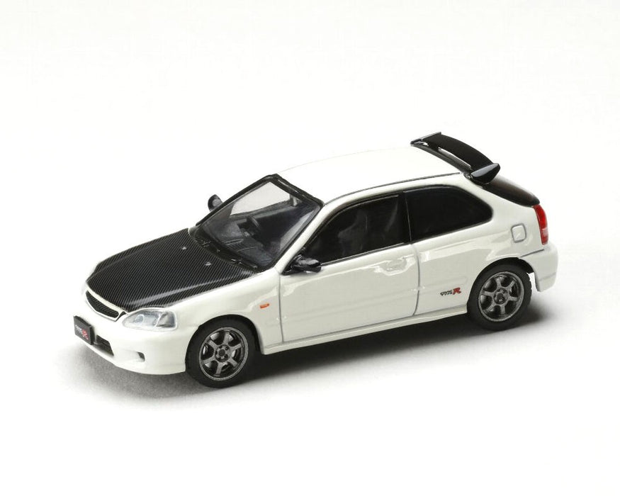 Honda Civic Type R (EK9) JDM Style - Championship White with Carbon Hood - Hobby Japan - 1:64 - HJDM001-3 Passion Diecast