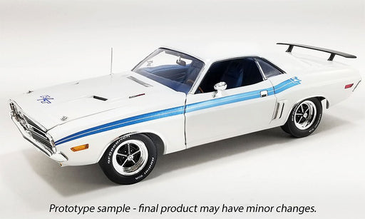 1971 Dodge Challenger R/T in Bright White with Blue Stripes Limited Edition  - ACME - 1/18 - A1806027 Passion Diecast 