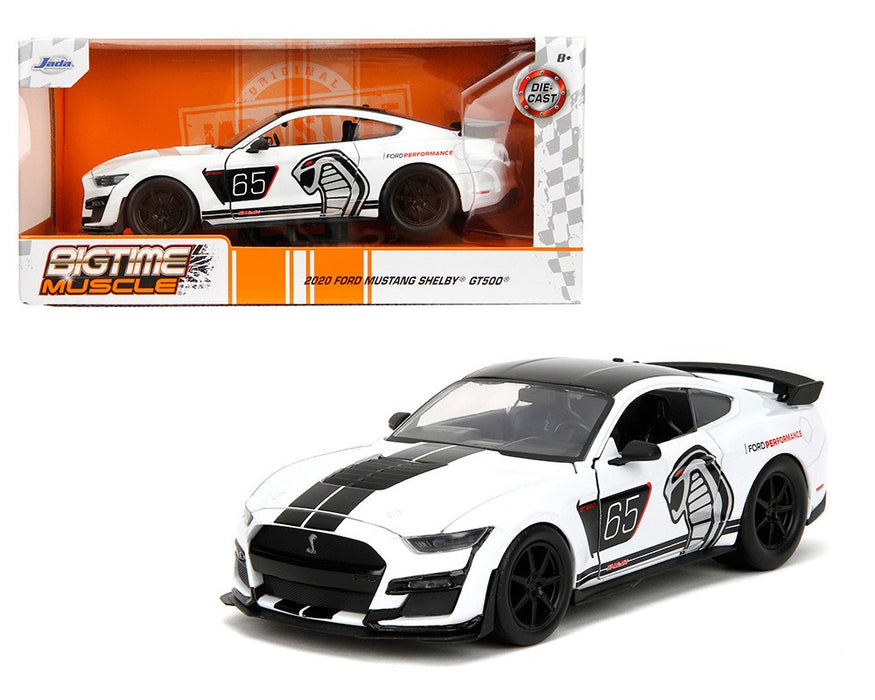 2020 Ford Mustang Shelby GT500 No,65 Ford Performance - White - Bigtime Muscle - Jada - 1/24 - 35216 - Passion Diecast 