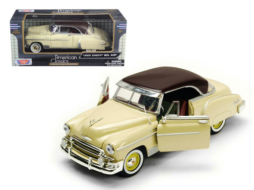 1950 Chevrolet Bel Air (Yellow with Brown Top)  - Motormax 1-24 - 73268AC YL - Passion Diecast 