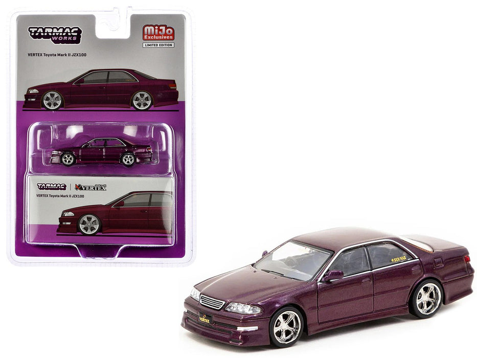 VERTEX Toyota Mark II JZX100 - Purple - Tarmac Works - 1/64 - T64G-024-PU Passion Diecast