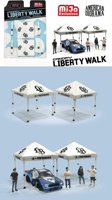 Canopy Liberty Walk - White Set - metal set - American Diorama - 1/64 - AD-2416 Passion Diecast