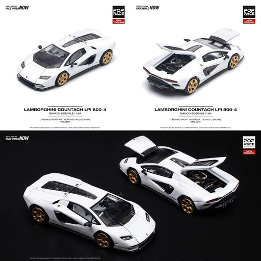 LAMBORGHINI COUNTACH LPI 800-4 BIANCO SIDERALE - Pop Race 1:64 - PR640117 -  Passion Diecast