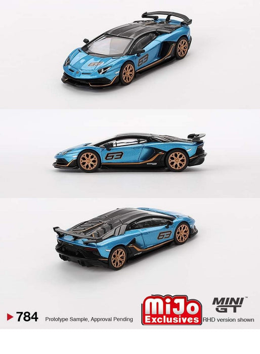 Lamborghini Aventador SVJ 63 Blu Aegir - Mini GT - 1:64 - MGT00784 Passion Diecast