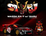 1993 Mazda RX-7 With Saru Figure LAB MONKEYS - Black - Hollywood Rides - Jada - 1/24 - 35668 - Passion Diecast 