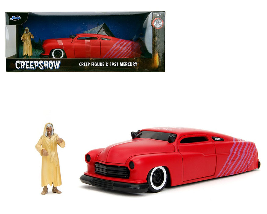 Creepshow 1951 Mercury and Creep Figure - Matte Red - Hollywood Rides - Jada - 1/24 - 35426 - Passion Diecast 