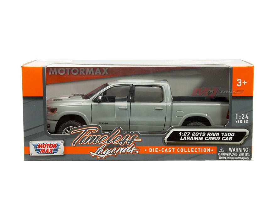 2019 Ram 1500 Laramie Crew Cab - Grey - Timeless Legends - Motormax 1-27 - 79357 GRY - Passion Diecast 
