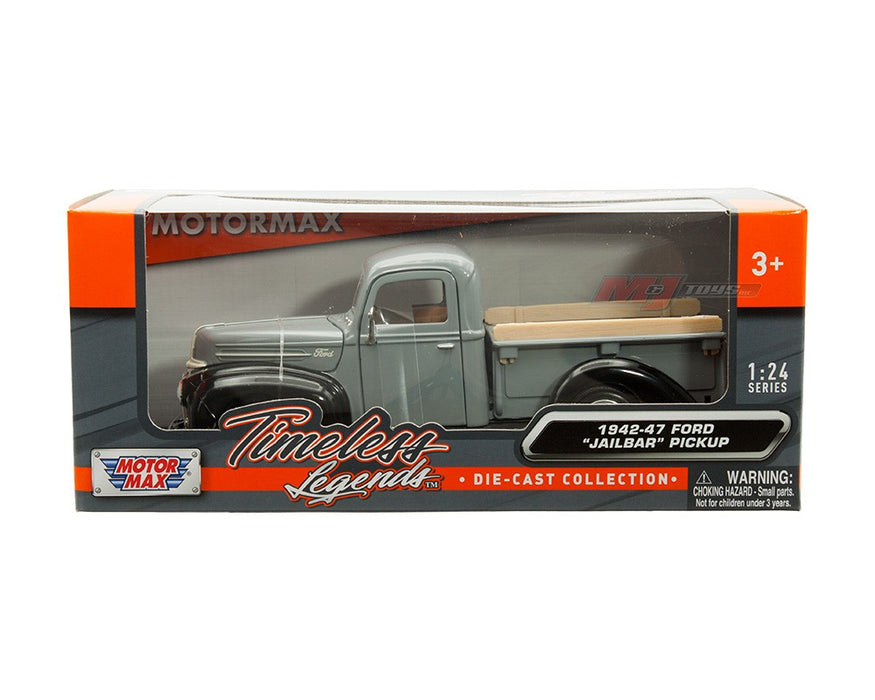 1942-47 Ford Jailbar Pickup - Grey - Timeless Legends - Motormax 1-24 - 79388 GRY - Passion Diecast 
