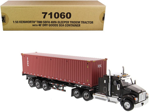 Kenworth T880 SBFA Tandem Day Cab Truck with and 40' Dry goods sea container - Diecast Master - 1/50 - 71060
