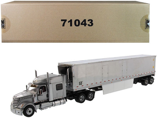 International LoneStar Sleeper with 53' Refrigerated Van  Silver - Diecast Master  1/50 -  71043