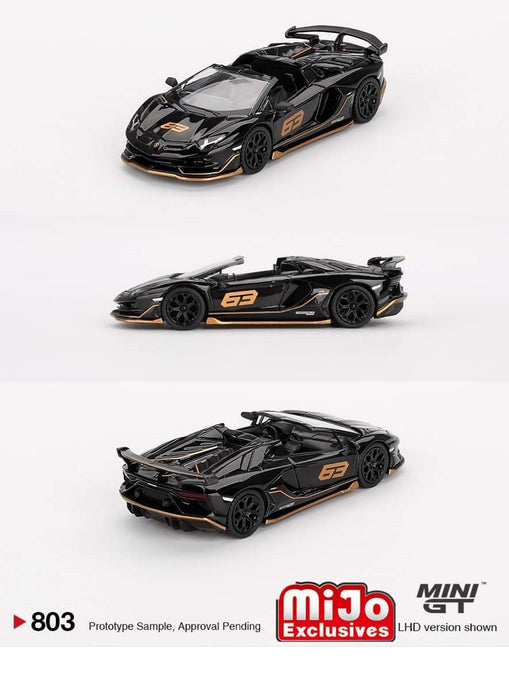 Lamborghini Aventador SVJ 63 Roadster Nero Aldebaran - Mini GT - 1:64 - MGT00803 Passion Diecast