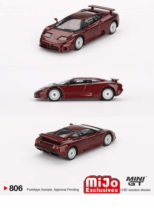 Bugatti EB110 GT Dark Red Metallic - Mini GT - 1:64 - MGT00806 Passion Diecast