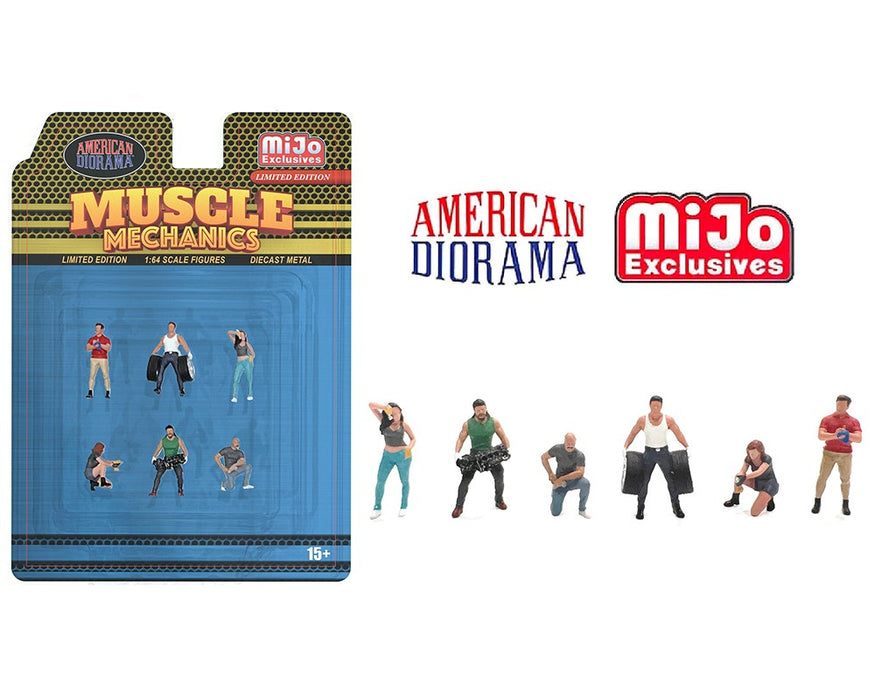 Figures Muscle Mechanics Set - 6-piece metal set - American Diorama - 1/64 - AD-2417 Passion Diecast