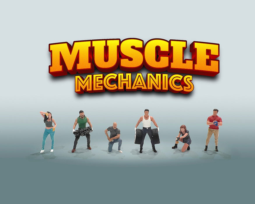 Figures Muscle Mechanics Set - 6-piece metal set - American Diorama - 1/64 - AD-2417 Passion Diecast