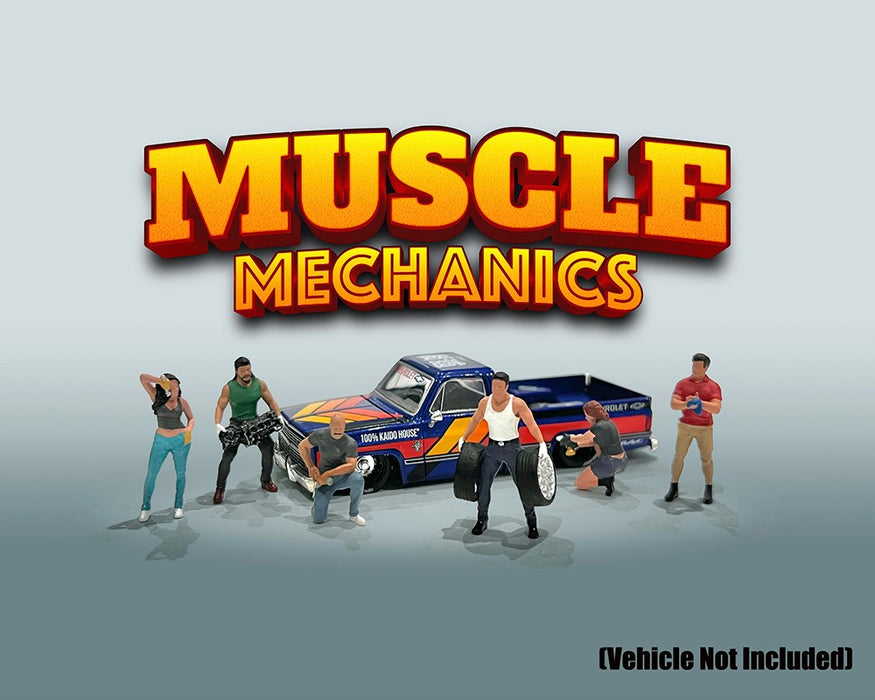 Figures Muscle Mechanics Set - 6-piece metal set - American Diorama - 1/64 - AD-2417 Passion Diecast