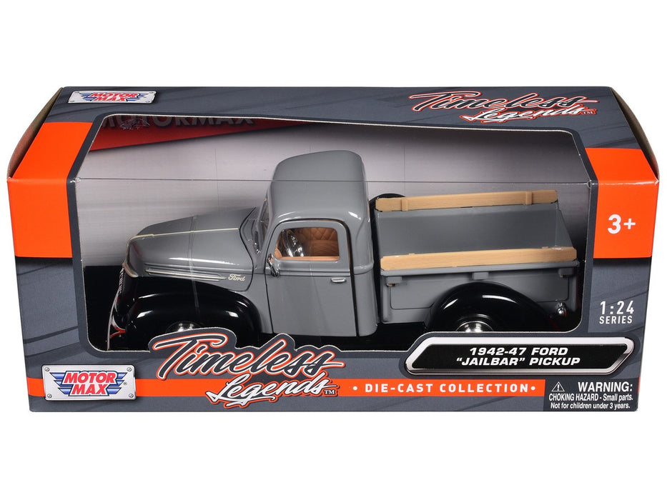 1942-47 Ford Jailbar Pickup - Grey - Timeless Legends - Motormax 1-24 - 79388 GRY - Passion Diecast 