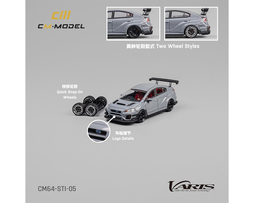 Subaru STI Varis Widebody 1.0 - Gray - Limited Edition - CM Model - 1:64 - CM64-STI-05 Passion Diecast