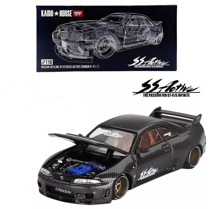 Kaido★House - NISSAN SKYLINE GT-R (R33) ACTIVE CARBON R - Mini GT - Mijo Exclusives - 1/64 - KHMG116 Passion Diecast